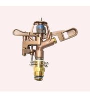 Brass Impact Sprinkler Heads Rotary Fixed Pattern, Heavy Duty Pop-Up Gear Drive Sprinklers for Large Area Irrigation and Agricultural Use